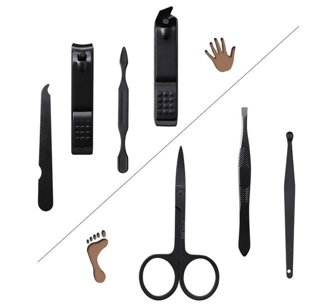 7 naelknippers Naelmanikuurstel mes wenkbroustel funksie Manikure Manikurestel