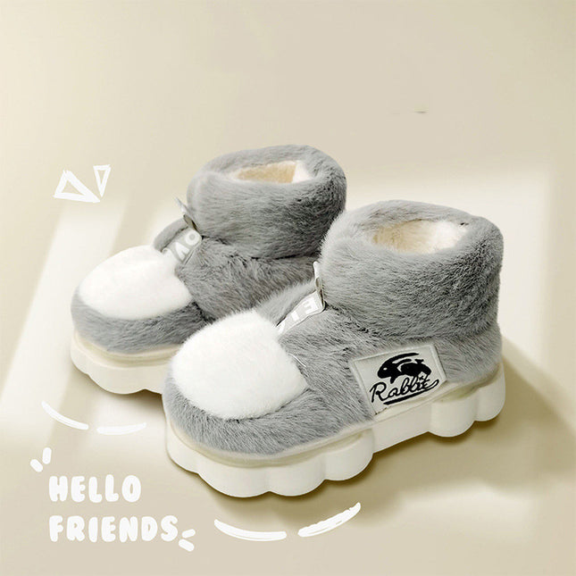 Ankle Wrap Cotton Slippers Women's Indoor Home