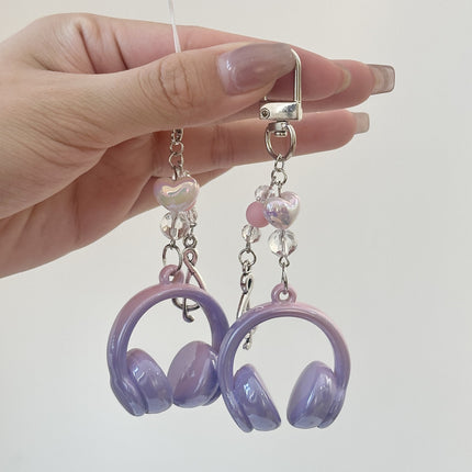 Creative Music Headset Keychain Simple Personality Pendant