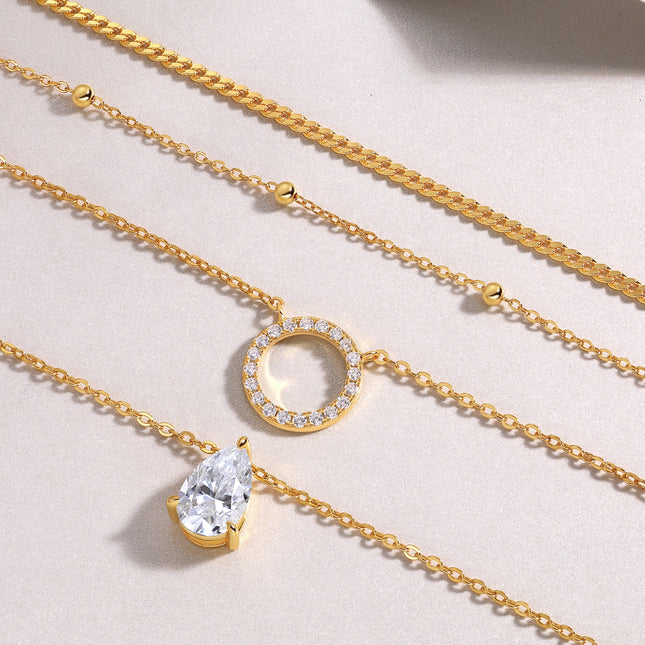 Peervormige Inlegsel Van Topgehalte Moissanite, Luuks En Modieus, Minimalistiese Tendens Juweliersware, Silwer Hanger Halssnoer, Nekketting, S925 Silwer Elektroplateer Met Goud