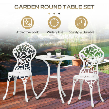 3 Stuks Aluminium Bistrostel Tuinmeubels Eettafel Stoele Antieke Buitenshuise Sitplek Patio Sitter Wit