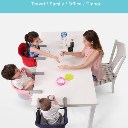 Portable Foldable Baby Highchair Safety Belt Infant Feeding Chair Booster Seat Harness Dinner Lunch Washable Hook-on Chair