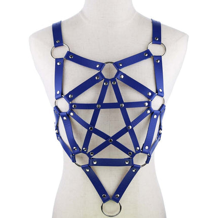Pentacle body leather jacket