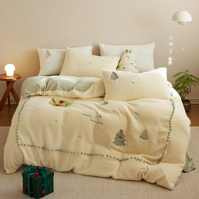 Winter Milk Fiber Four-piece Princess Style