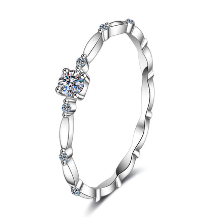 Moissanite Mode Diamant Trou Ring