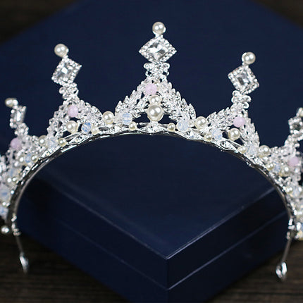Alloy Pearl Diamond Bridal Crown Jewelry