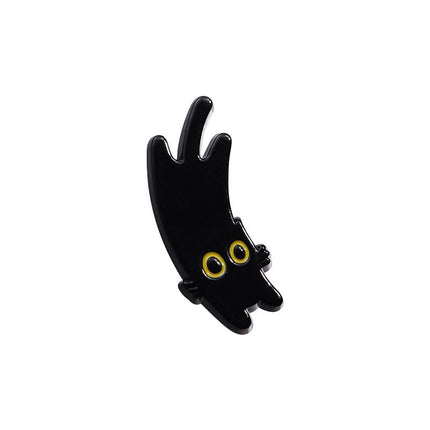 Personalized Cartoon Mini Black Kitten Brooch