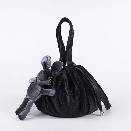 New Cartoon Rabbit Ears Velvet Cosmetic Bags Makeup Bag Happy Easter Party Self-Adhesive Gift Bag For Girls