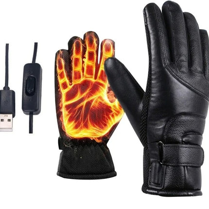 Electric USB Heated Gloves Winter Warming Thermal Ski Snow Hand Warm Windproof