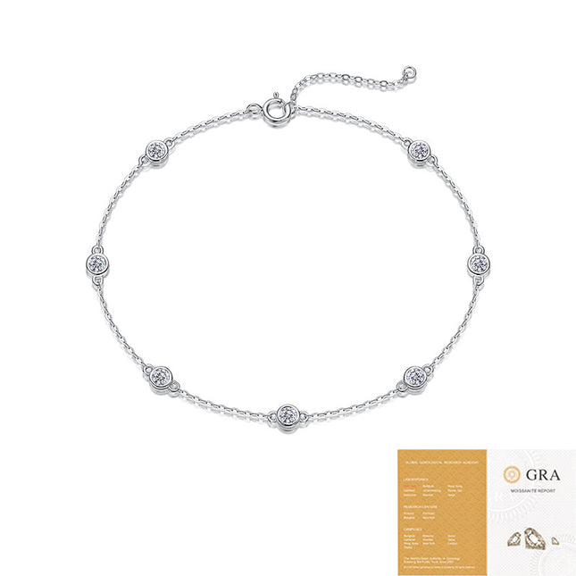 Stylvolle S925 Silwer Vyfblom Ligte-Luukse Moissanite Armband