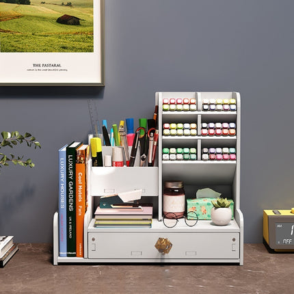Multi Functional High Capacity Storage Box With A Slanted Pen Holder