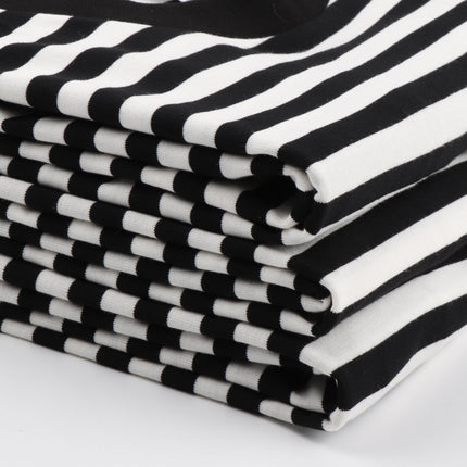 Striped Short Sleeve Simple Men's Versatile T-shirt Loose Top Half Sleeve Slim Striped Navy Skirt