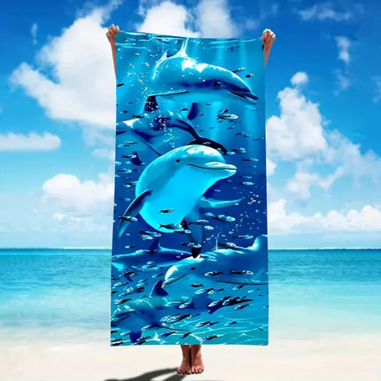Eenvoudige Drukwerk Vinnig-drogende Mikrovesel Strandhanddoek
