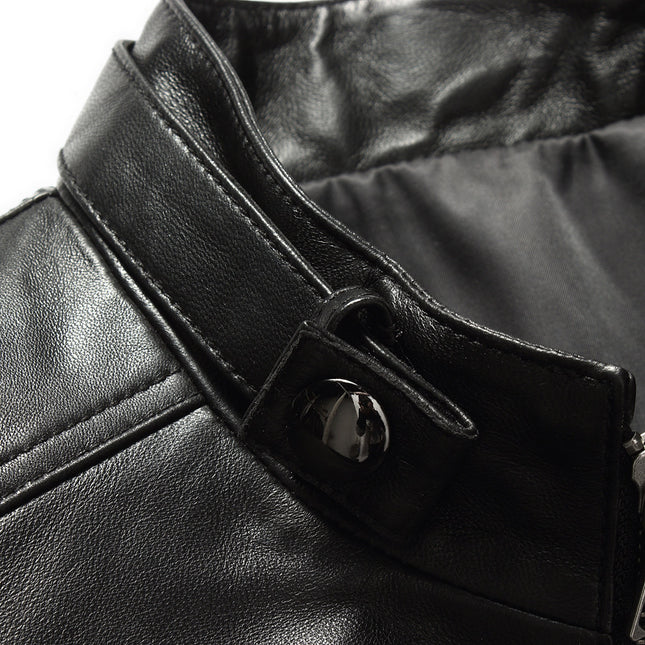 Men's leather leather jacket