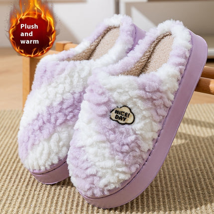 Vroue se Warm Glyvaste Stil Fluweel Katoen Pantoffels