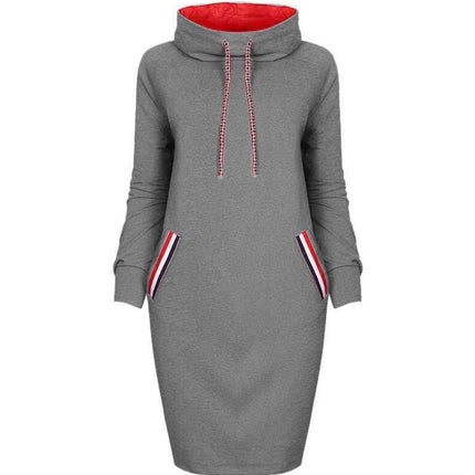Autumn winter dress Long sleeve vestidos Casual party dresses vestido de festa women dress plus size High collar robe femme