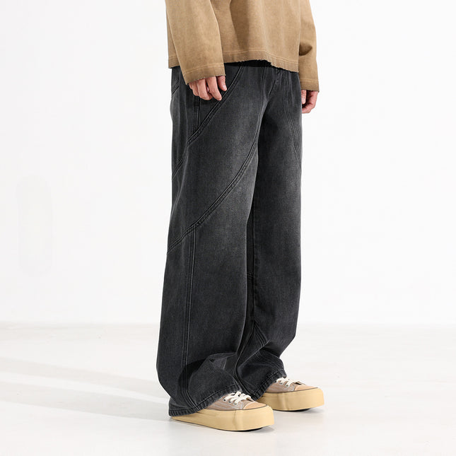 Trendy Washed Old Straight-leg Wide-leg Pants