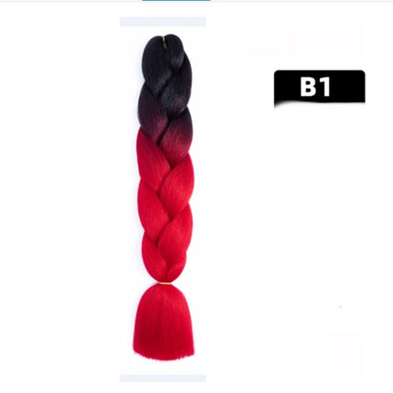 Color Big Braid African Chemical Fiber High Temperature Silk Wig Gradient