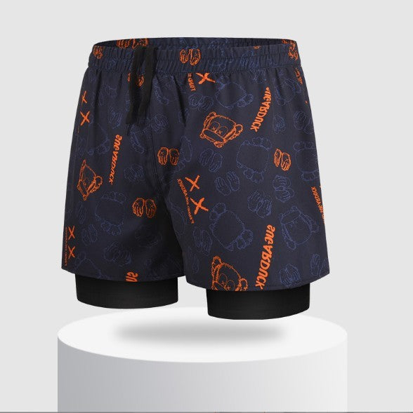 Men's Equipment Spring Pants Men's Double-layer Swimming Trunks