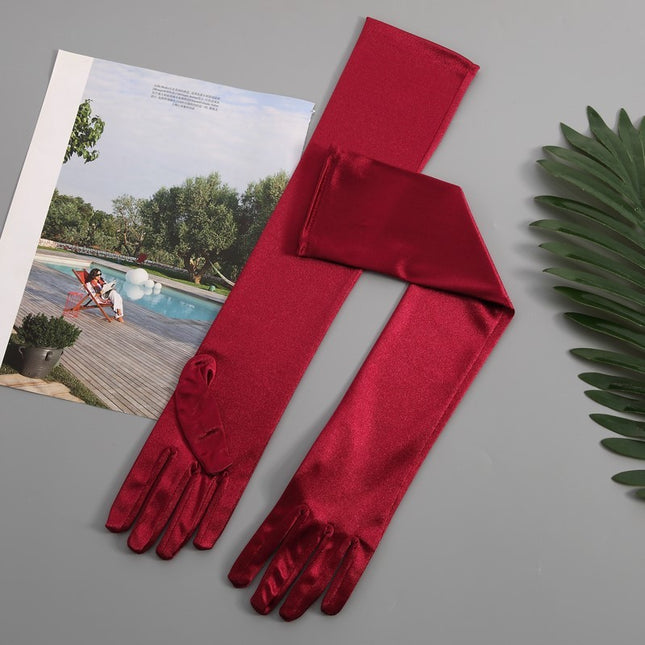 Fashion Satin Stretch Women's Halloween Gloves