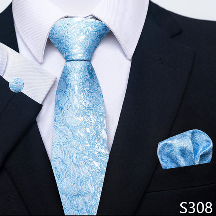Men's Creative All-match Business Formal Wear Tie Scarf Cuff Buckle Set
