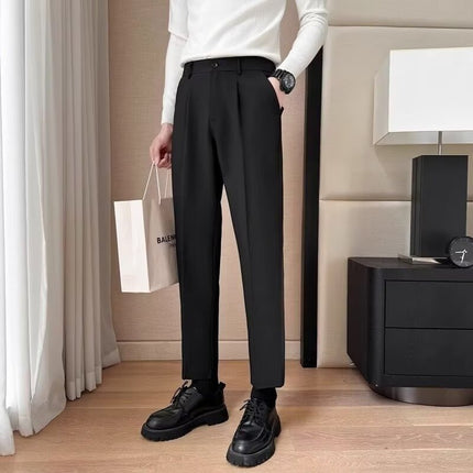Draping Effect Thin Cool Straight Casual Pants