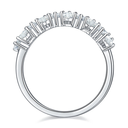 A Luxurious And Fashionable Light Luxury Jewelry Silver Ring Set With Top-quality Moissanite, S925 Silver Plated With Platinum