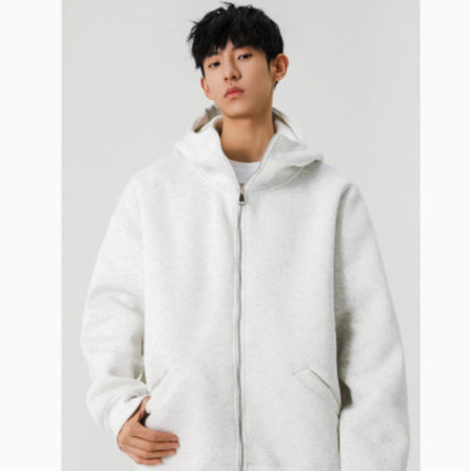 Solid Color Cardigan Sweatshirt Men's Coat