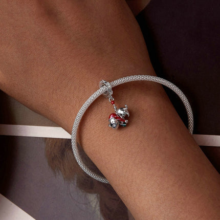Christmas Cat Diy Pendant S925 Sterling Silver Beads