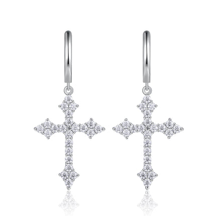 Top-quality Moissanite Luxury And Fashionable Light Luxury Jewelry Silver Stud Earrings S925 Silver Plated Platinum
