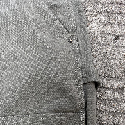 Washed Old Double Knee Canvas Overalls Cutting Pants