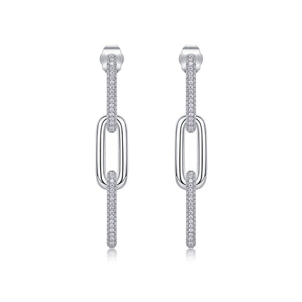 Top-quality Moissanite Luxury And Fashionable Light Luxury Jewelry Silver Stud Earrings S925 Silver Plated Platinum