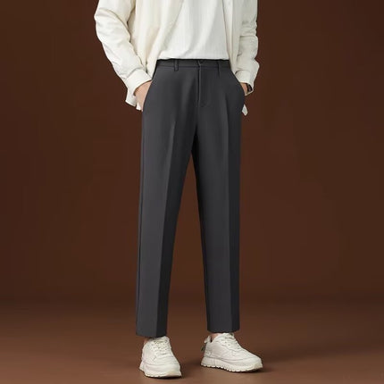 Draping Effect Thin Cool Straight Casual Pants