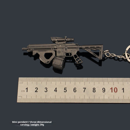 Mini FH416 Assault Small Gun Model Alloy Keychain Pendant
