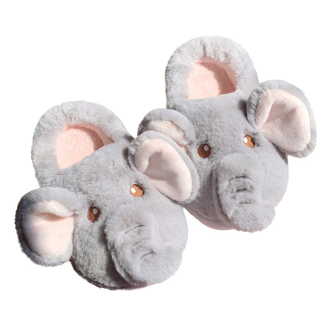 Creative Three-dimensional Elephant Winter Cotton Slippers Female Plush Warm