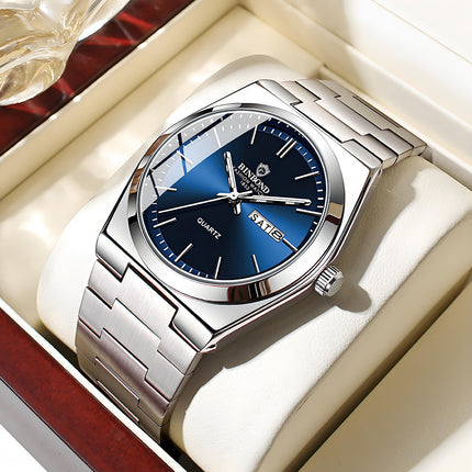 Fashion Stainless Steel Buckle Men's Business Casual Quartz Watch