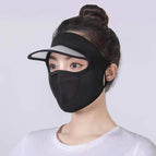 Hat Brim Ice Silk Mask Black