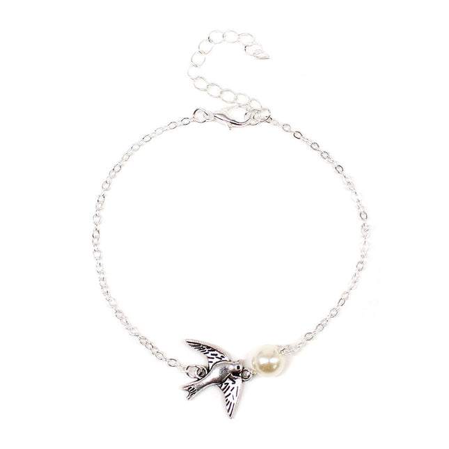 European And American New Fashion Ornament Peace Pigeon Anklet Pearl Foot Ornaments