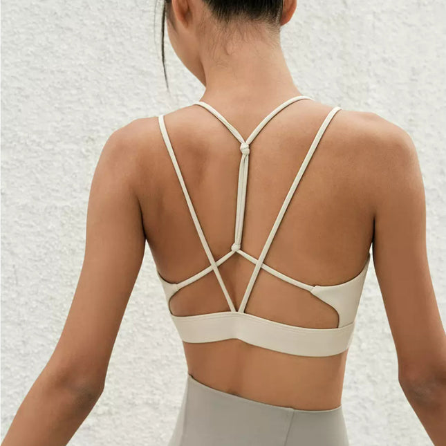 Geometric Line Shoulder Strap Beauty Back Sports Underwear