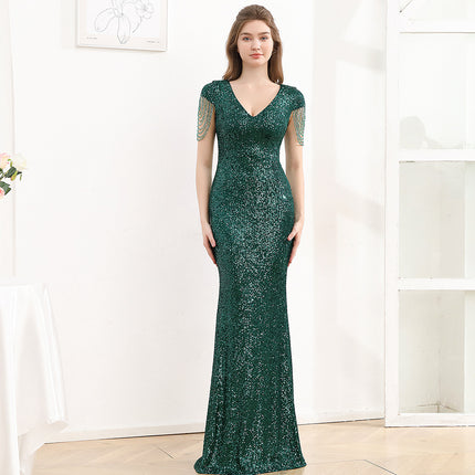Sequined Slim Fit Slimming Long Dress Women