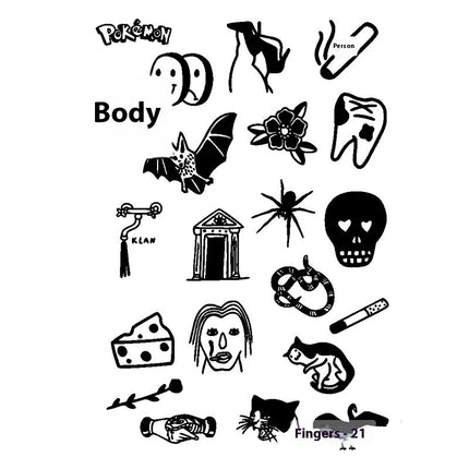 Herbal Juice Tattoo Sticker Sweat-proof Non-reflective Finger Niche Stickers
