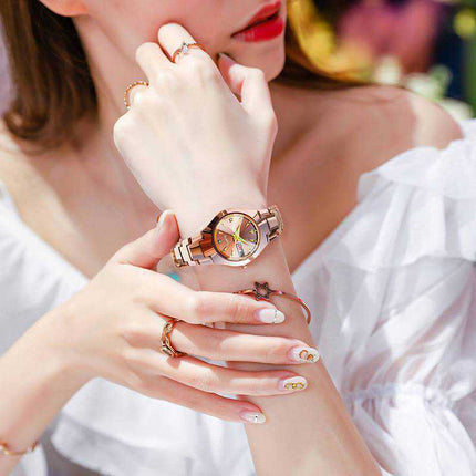 Womens Versatile Waterproof Luminous Niche-Style Quartz Watch With Calendar