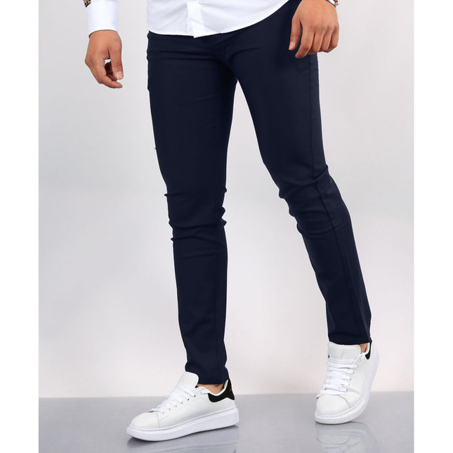 Men's Solid Color Faux Pocket Formal Casual Pants