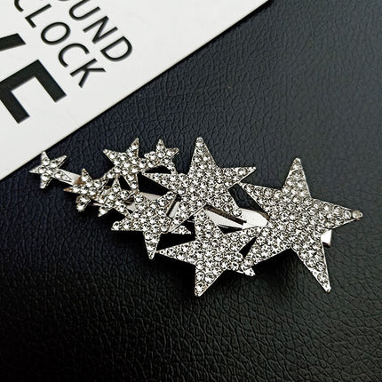 Volle Diamant Barrettes Kant Groot En Klein Pentagramme Kop
