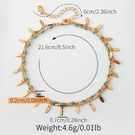 Strand Lae Retro Koperplatering 18K Egte Goue Enkelband