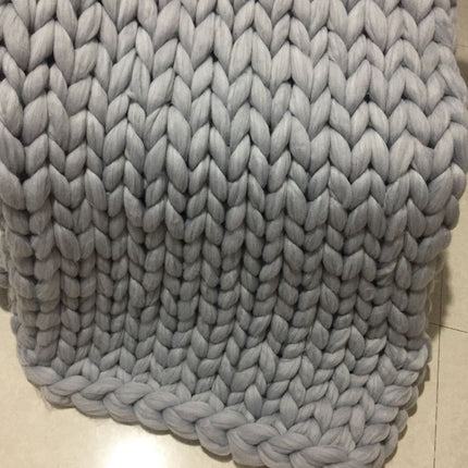Merino Wool blanket hand-woven super thick wool blanket arm knit air conditioning blanket