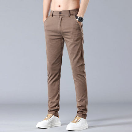 Men's Straight Leg Slim Fit Elastic Work Pants