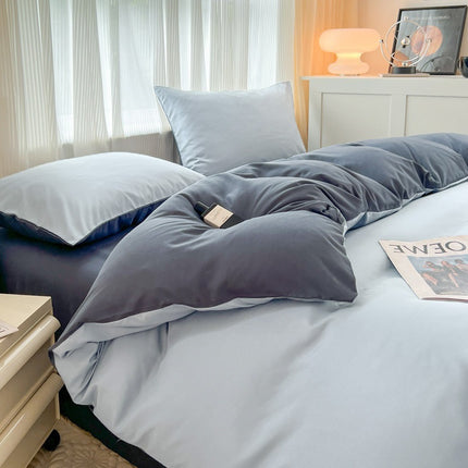 Effenkleur Vierstukstel Eenvoudige Gewaste Skurflappie Duvet Oortreksel