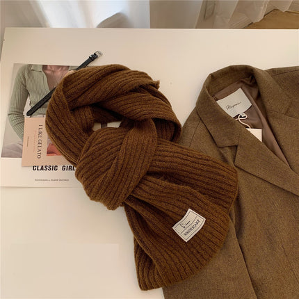 Women's Fashion All Match Solid Color Woolen Scarf