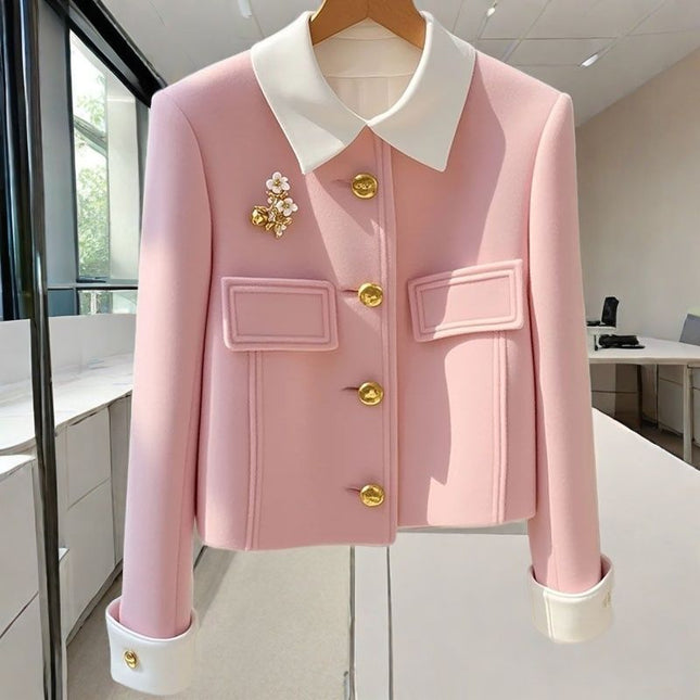 Color Thick Wool Fashionable Jacket Women's Autumn Small